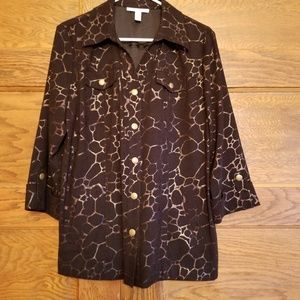 JM Collection Women's Light Snap Front Jacket